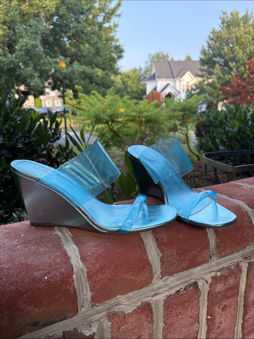 Unisa Clear Blue Slide Sandal